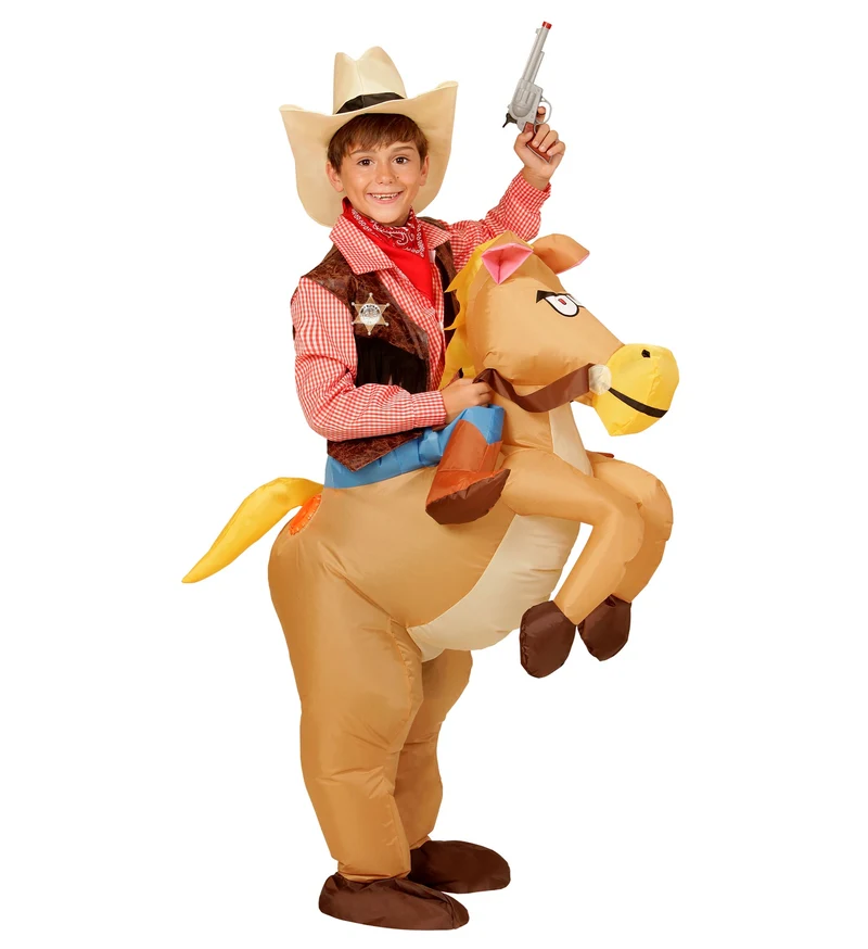 Opblaasbare cowboy paarden voor kids