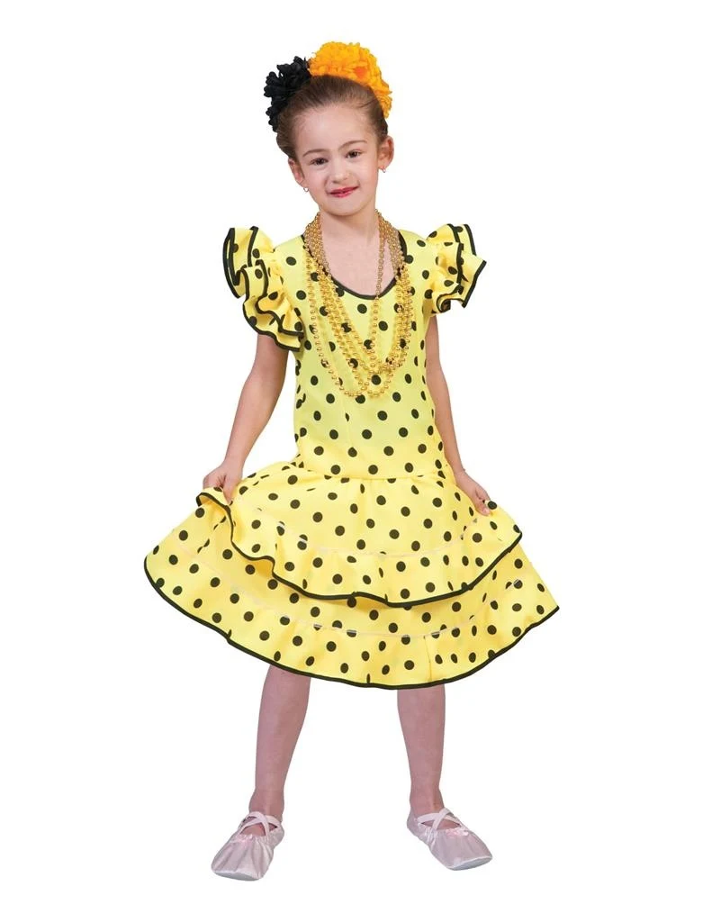 Gele Flamenco jurkjes voor meisjes