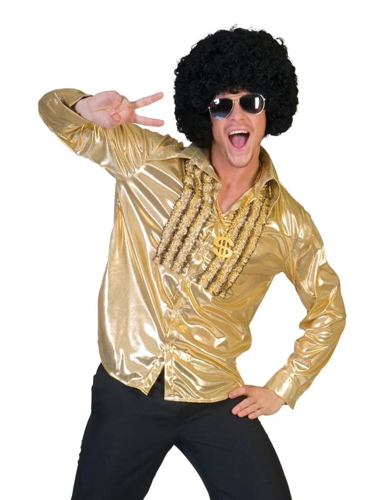 Gouden party shirts met glitter