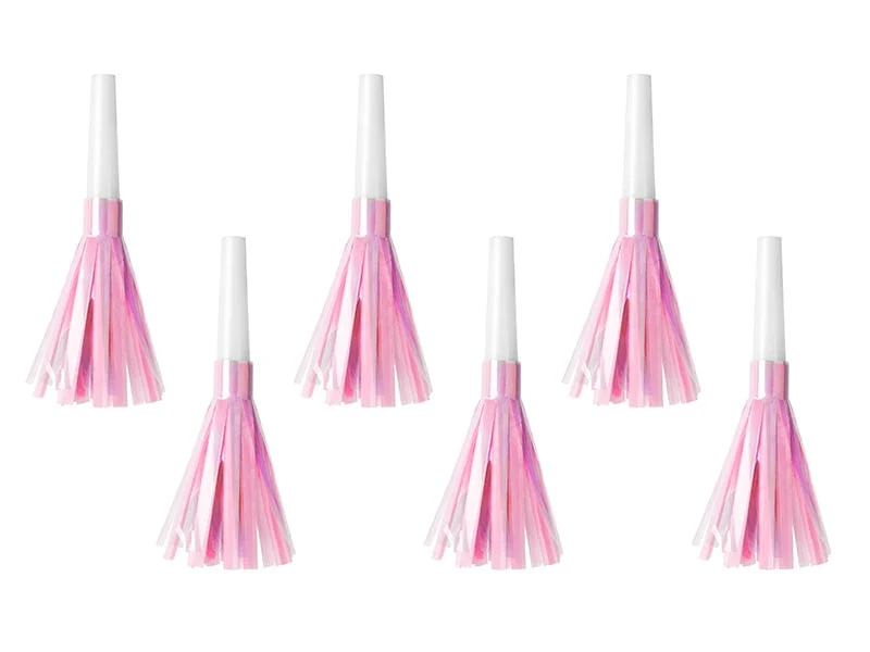 Feesttoeter lichtroze metallic 6 stuks