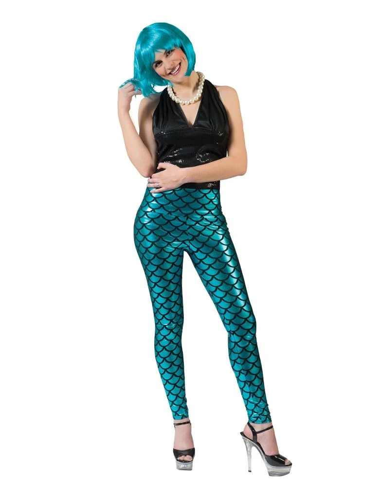 Legging zeemeermin in blauw