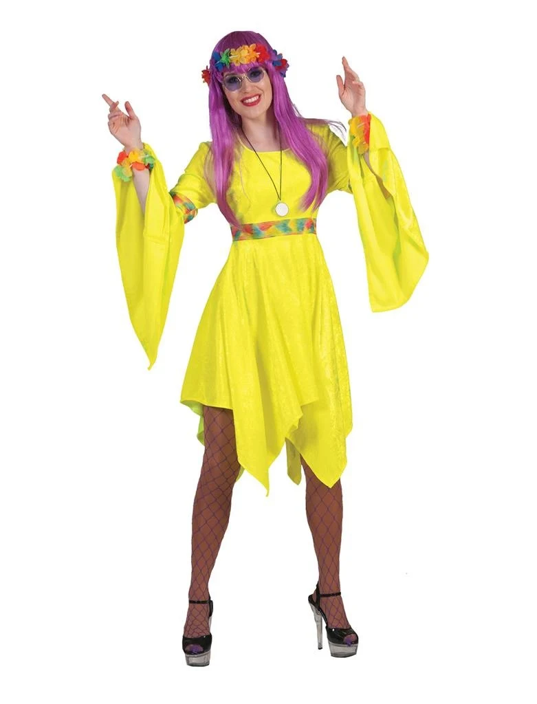 Gele hippie jurkjes voor feestjes