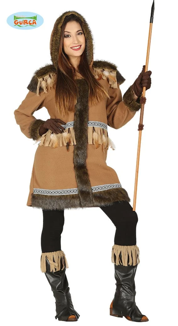 Eskimo Kostuum Bruin Vrouw Kiki