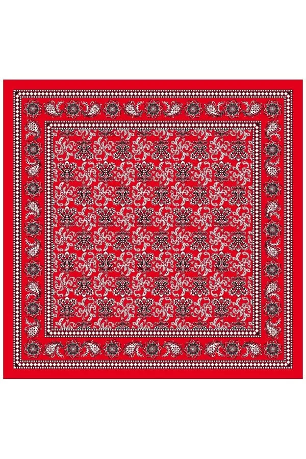 Rode Zakdoek Met Waaier Motief