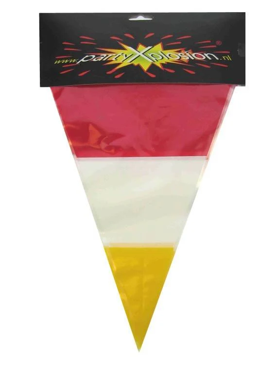 Vlaggenlijn rood/wit/geel 10 meter