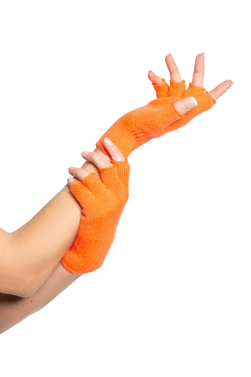 Vingerloze handschoenen oranje