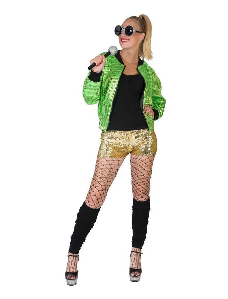 Disco glitter korte broek goud