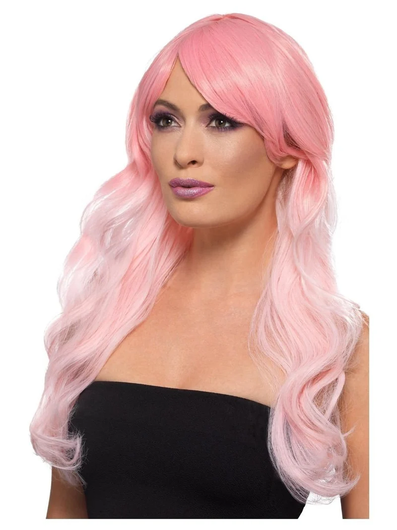 Lange Pruik Ombre Roze