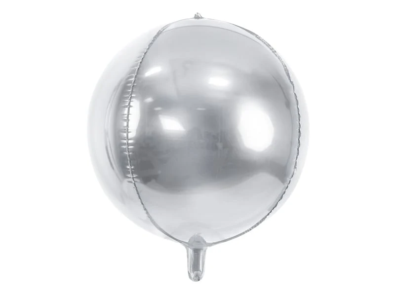 Folie Ballon Bal Metallic Zilver 40cm