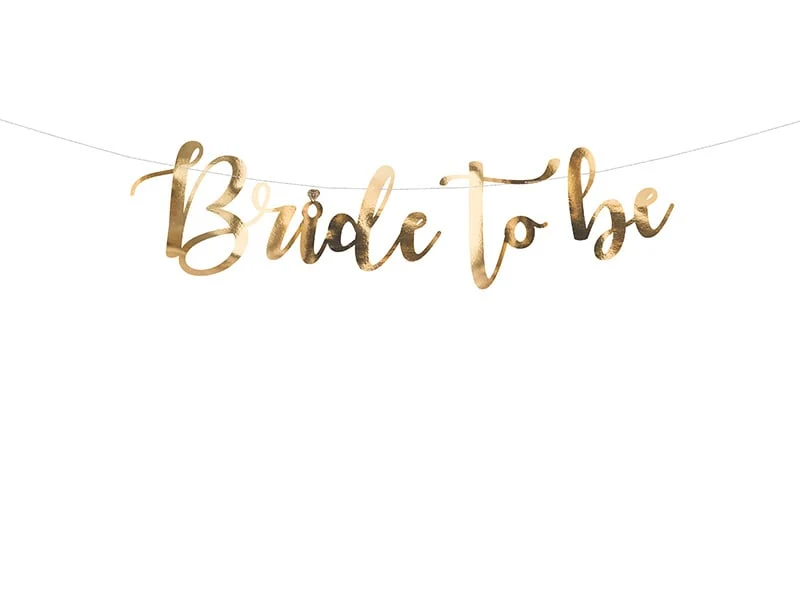 Banner Bride to be Goud - 80x19cm