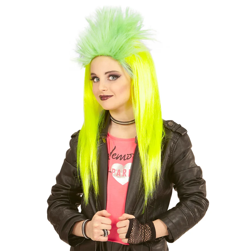 Pruik, Kind Punk Geel/Groen
