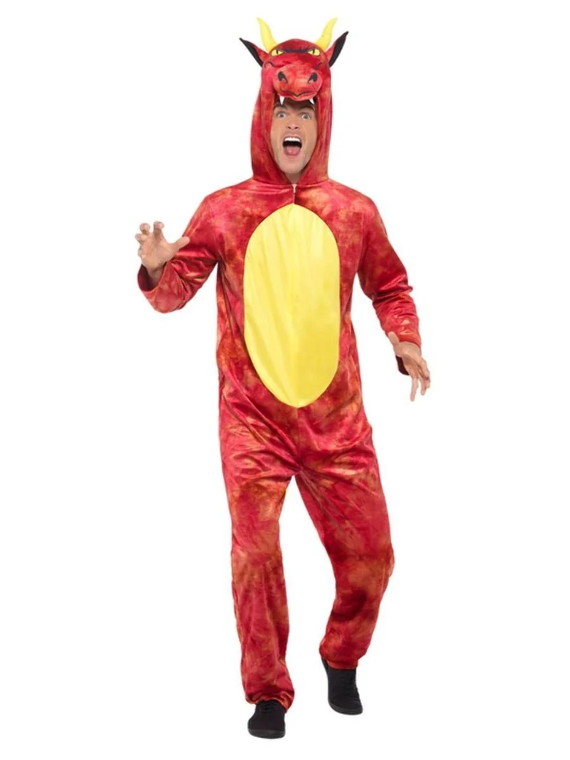 Rode Draken Onesie Volwassenen