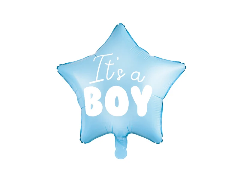 Folieballon Ster lichtblauw It's a boy 48cm