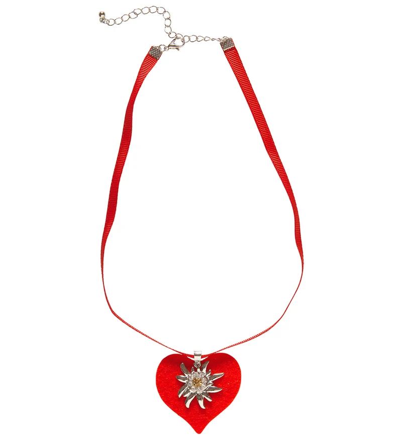 Halsketting met rood hart