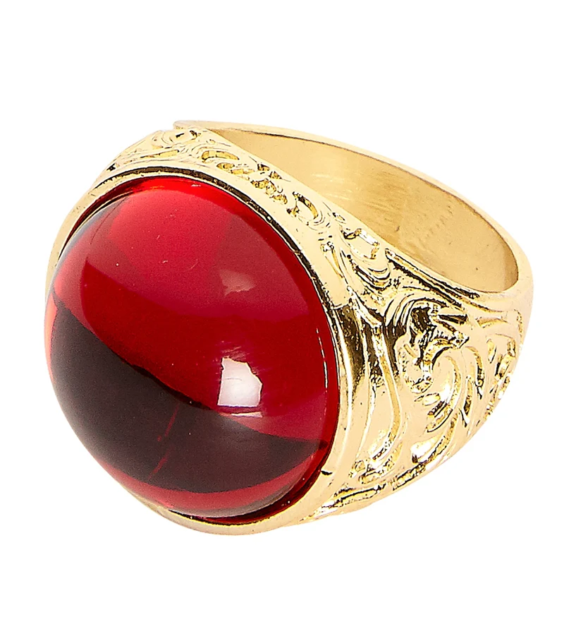 Gouden ring met rode steen