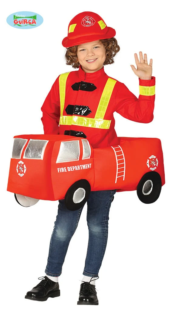 Brandweer Kostuum Kind Met Brandweerauto