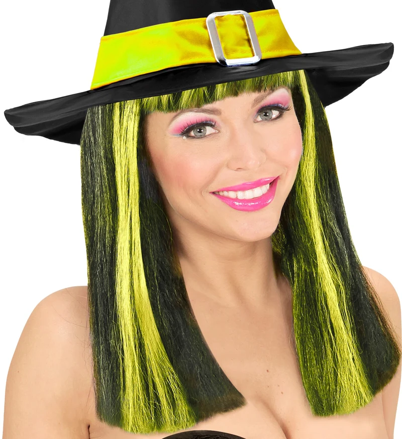 Pruik, Patsy Neon Gele Strepen