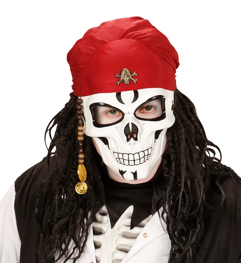 Piratenschedel masker met haar