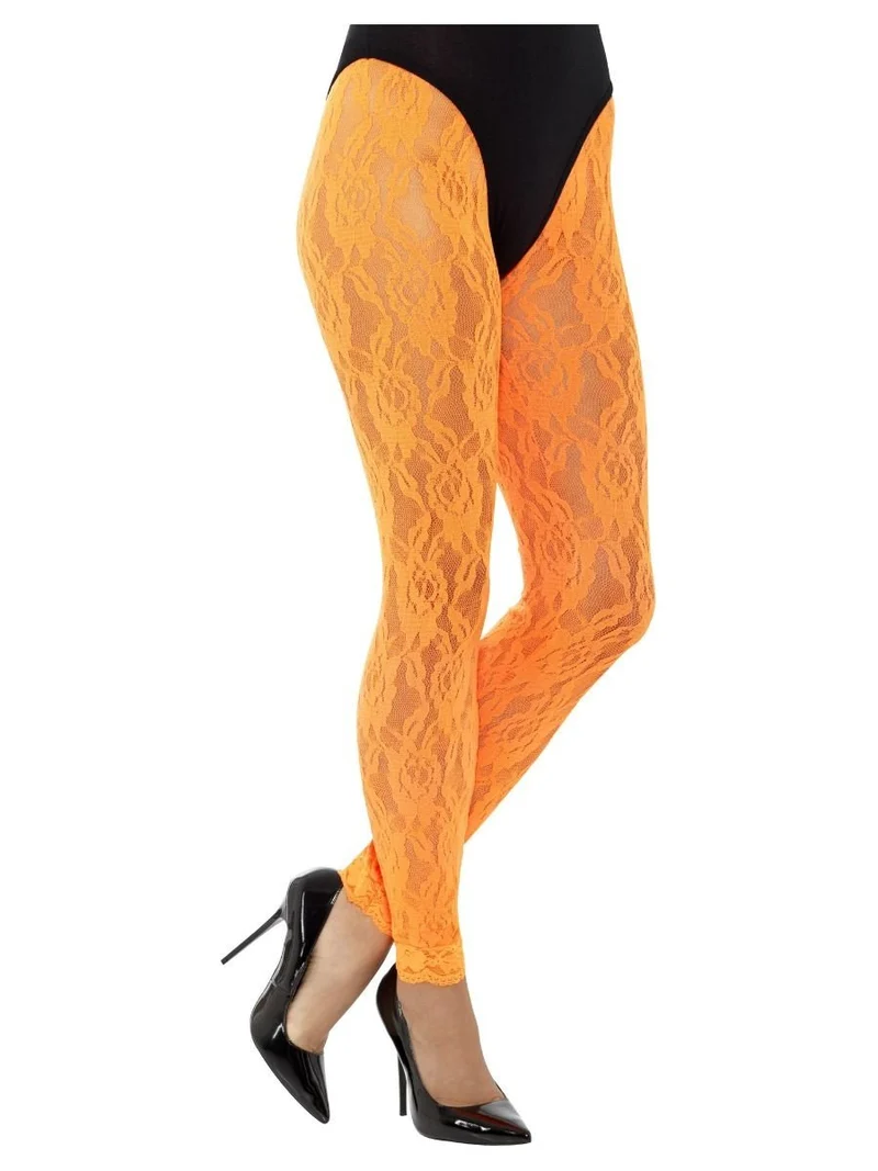 Legging Neon Oranje Kant