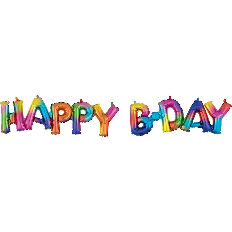 Folieballonnen 'HAPPY BDAY' Rainbow