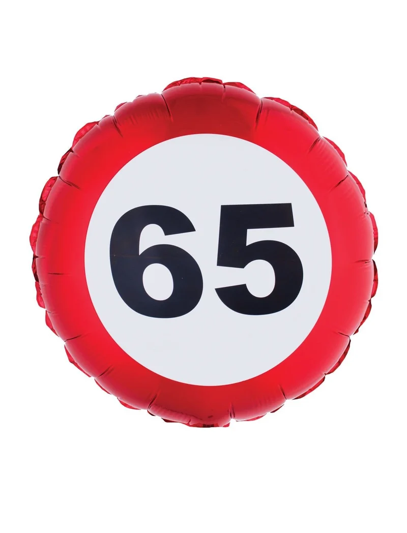 Folieballon verkeersbord 65 jaar