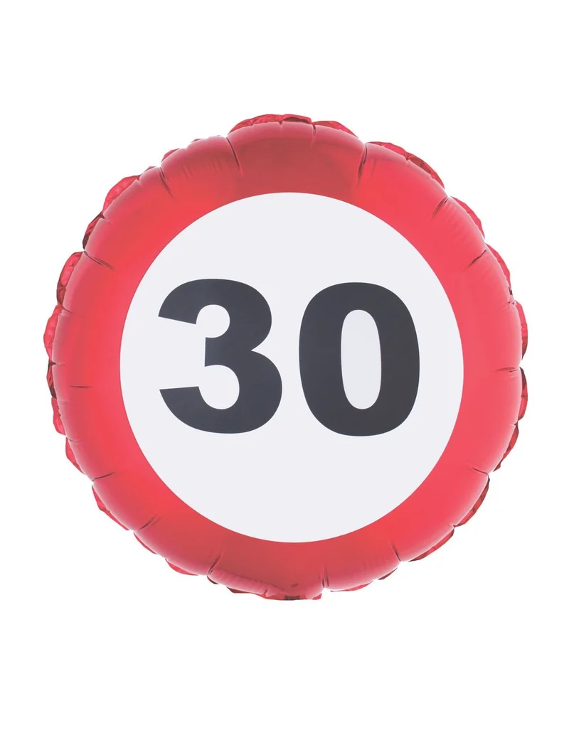 Folieballon verkeersbord 30 jaar