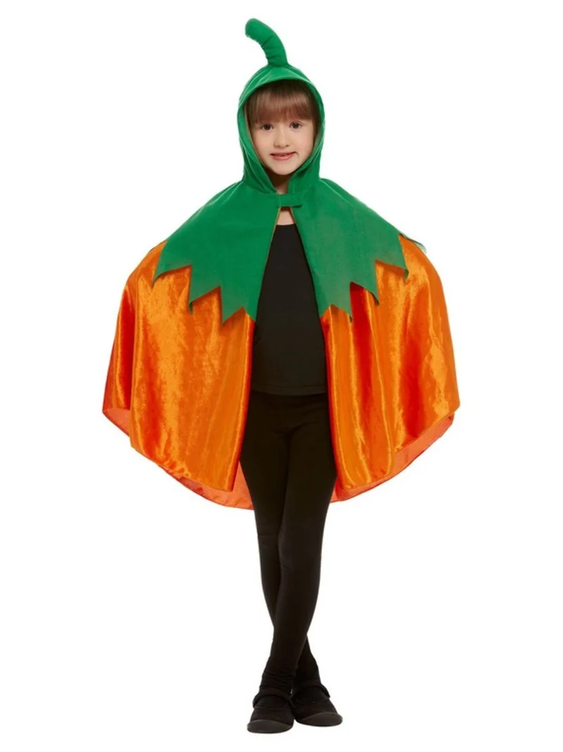 Pompoen cape kind met capuchon