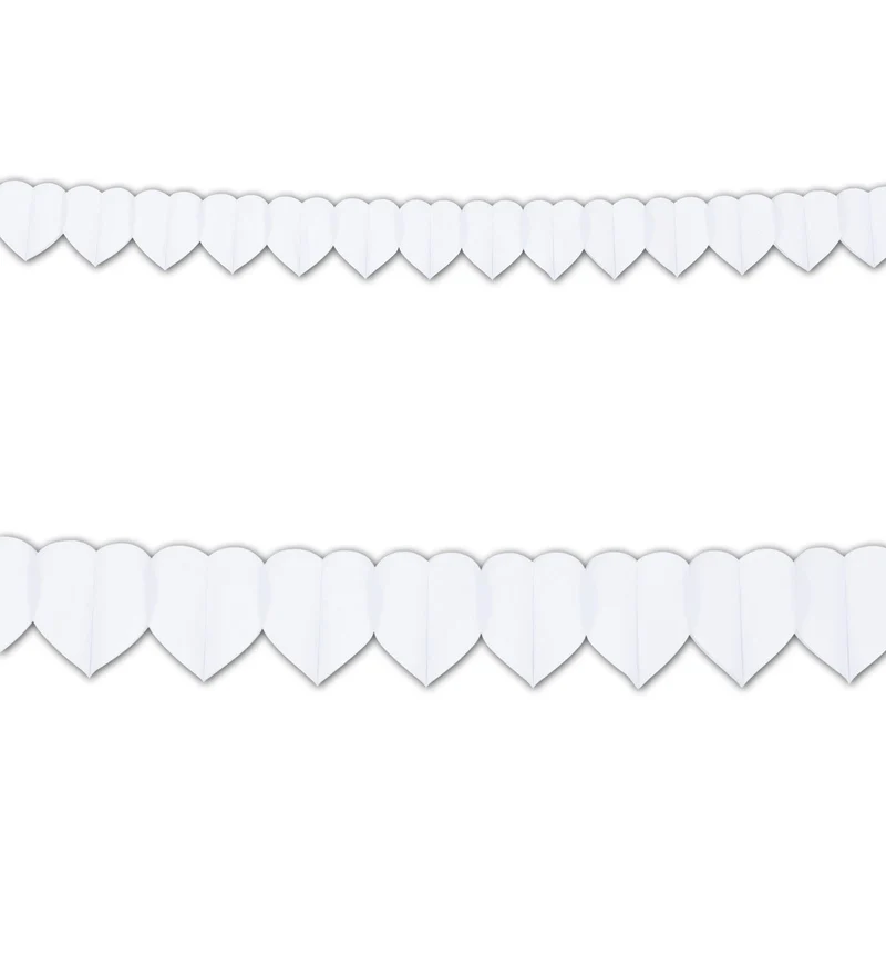 Witte hartjes slinger voor een party