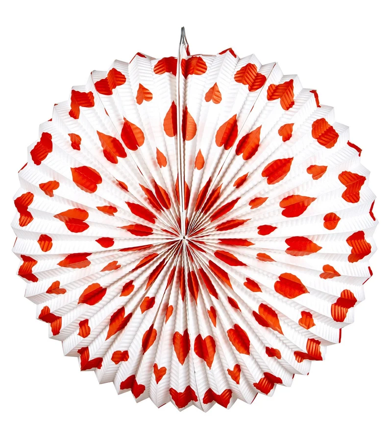Rode harten lampion deco voor trouwfeest