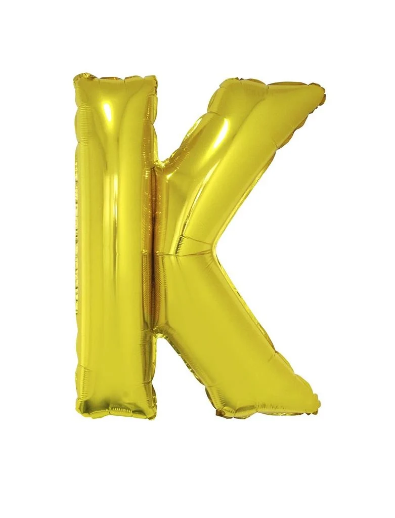 Grote folie ballon letter K Goud
