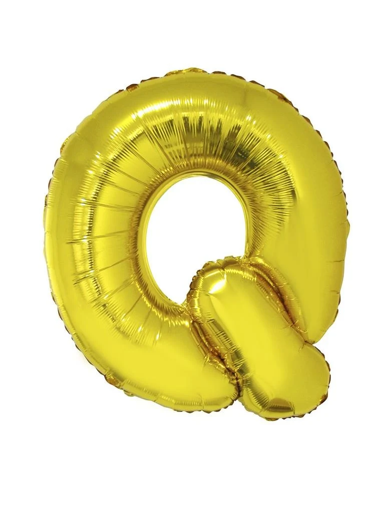 Grote folie ballon letter Q Goud