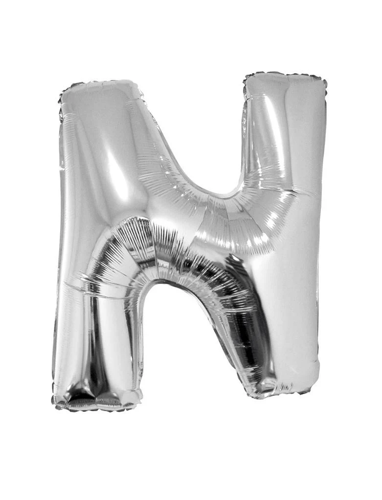 Grote folie ballon letter N Zilver