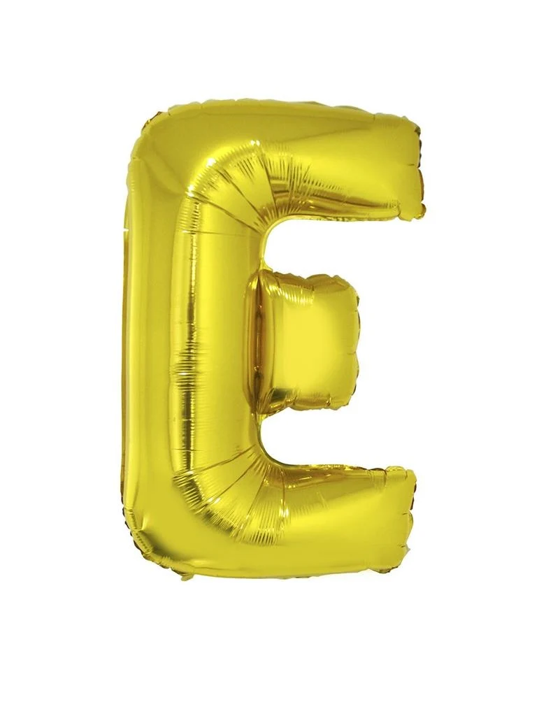 Grote folie ballon letter E Goud