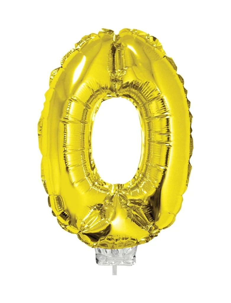 Folieballon 41 cm goud op stokje
