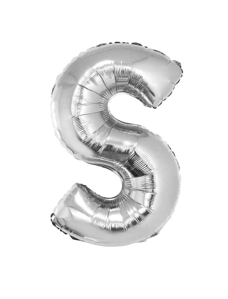 Grote folie ballon letter S Zilver