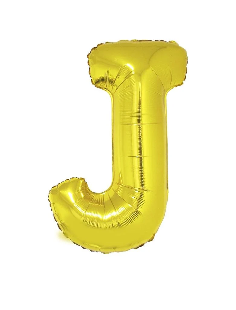 Grote folie ballon letter J Goud