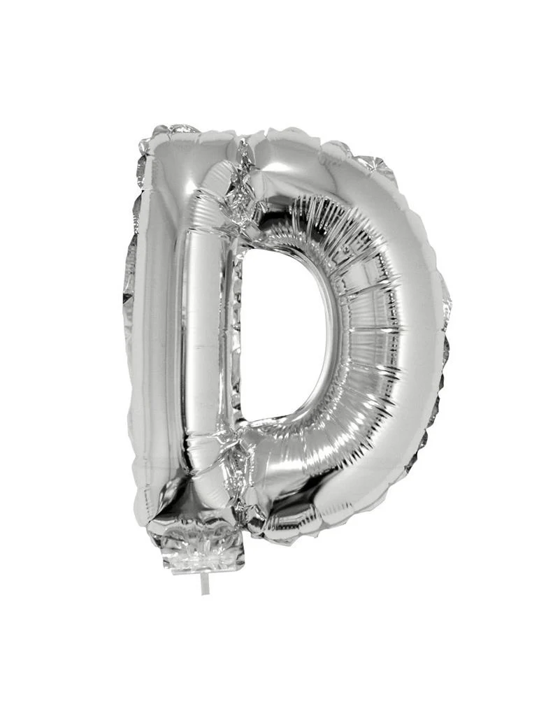Folie ballon letter D Zilver