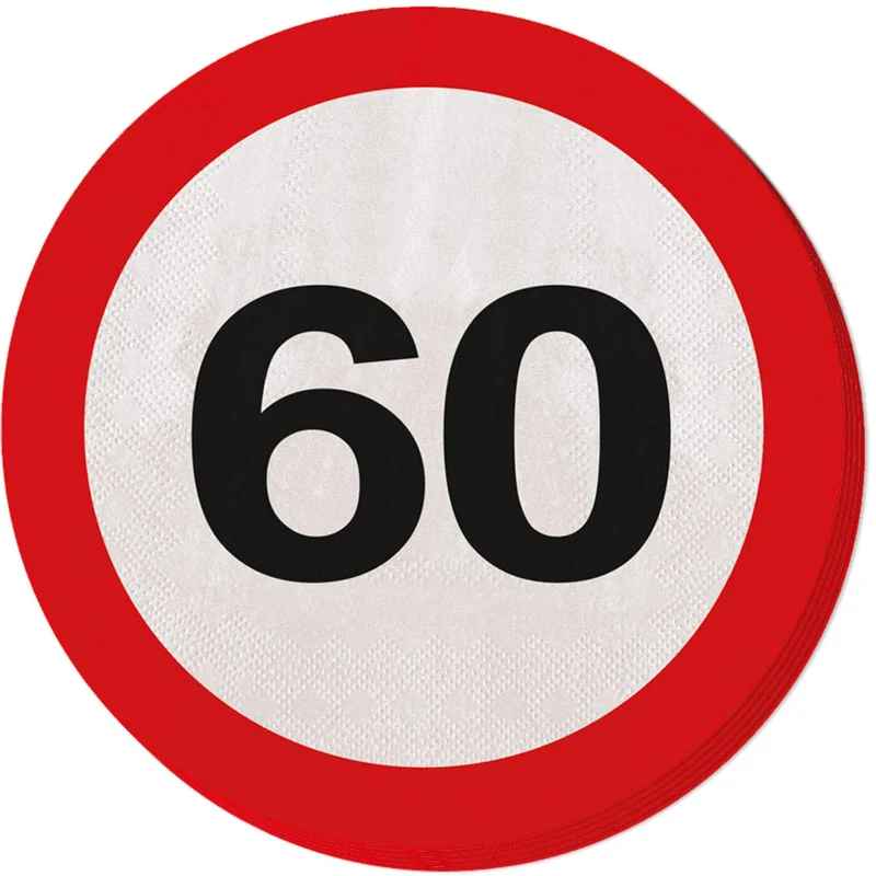 Servetten verkeersbord 60 jaar
