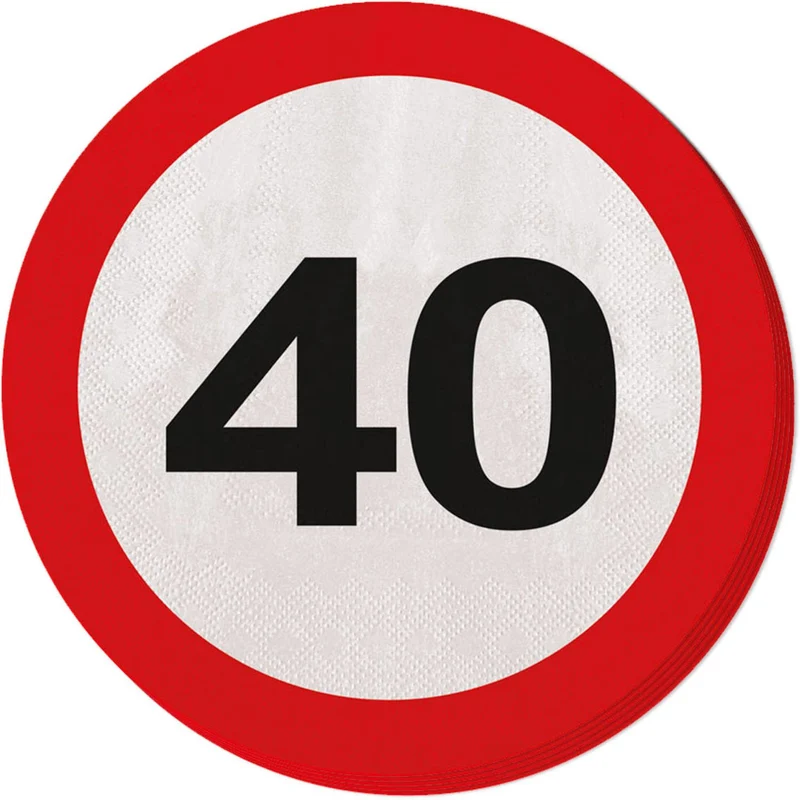 Servetten Verkeersbord 40 jaar