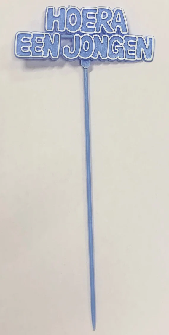 Hoera een Jongen Taartprikkers 24cm (2st)