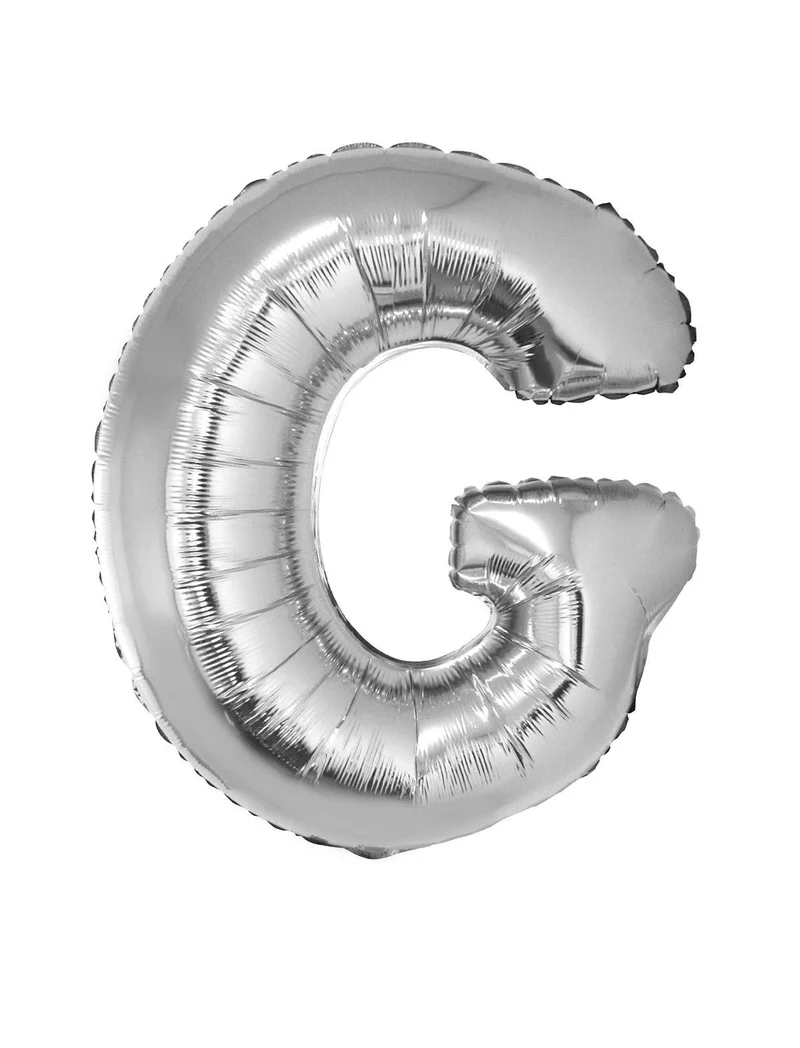 Folieballon Zilver Letter 'G' groot
