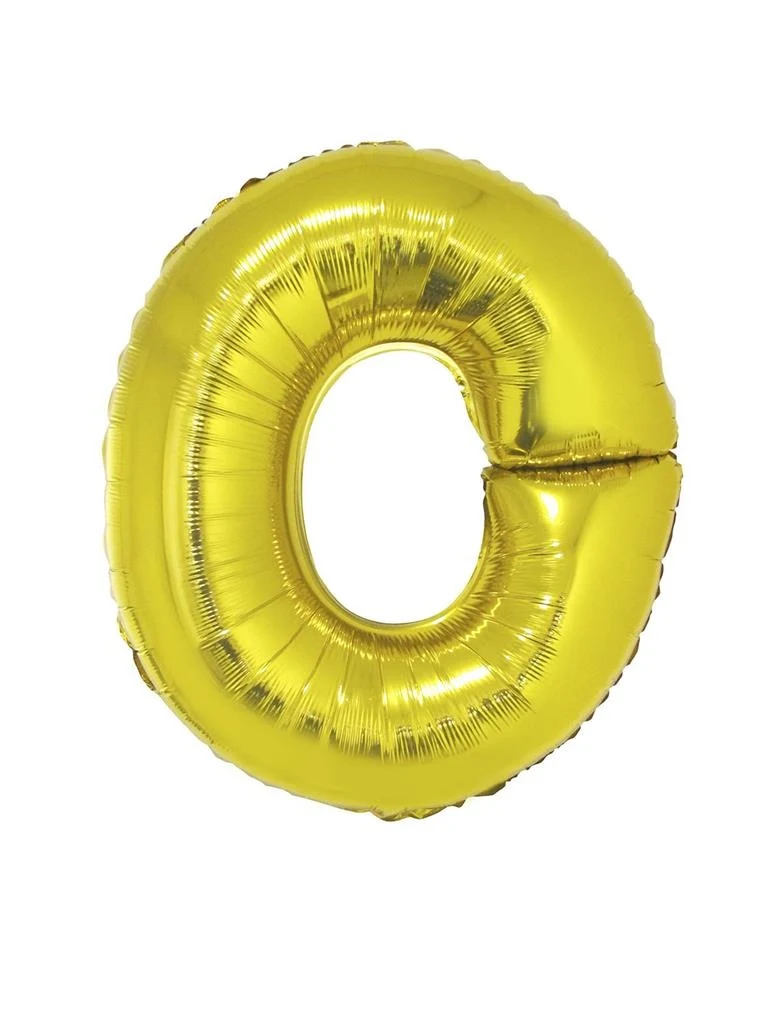 Grote folie ballon letter O Goud