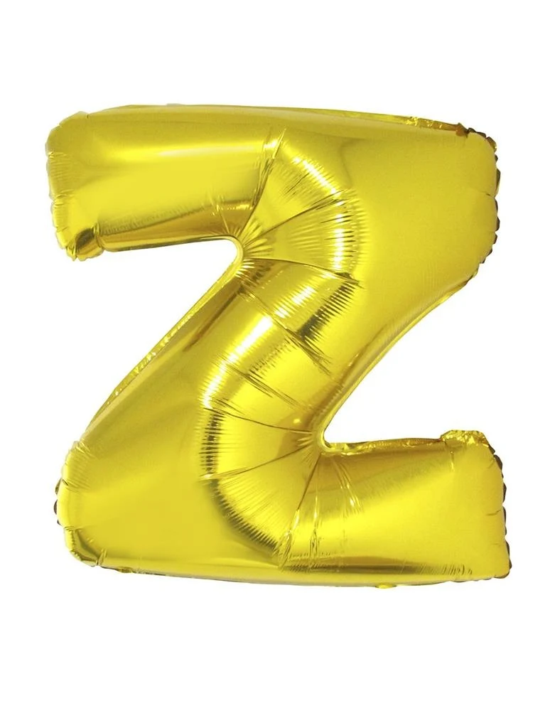 Grote folie ballon letter Z Goud