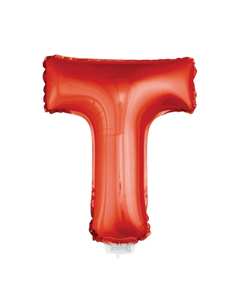 Folie ballon letter T Rood
