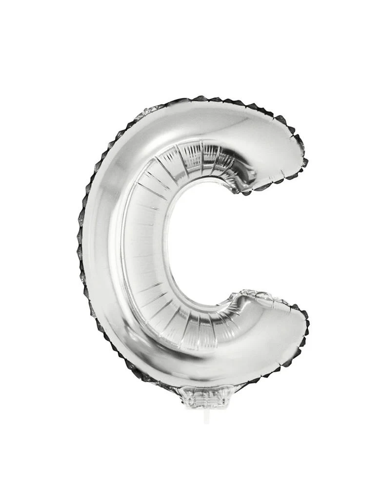 Folie ballon letter C Zilver