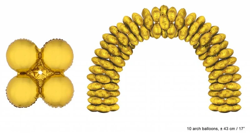 Ballonboog folieballonnen rond Goud