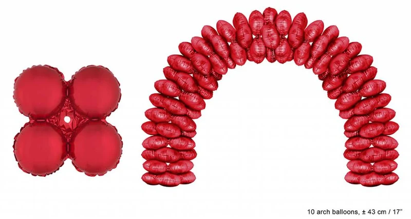 Ballonboog folieballonnen rond Rood