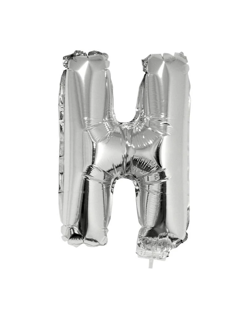 Folie ballon letter H Zilver