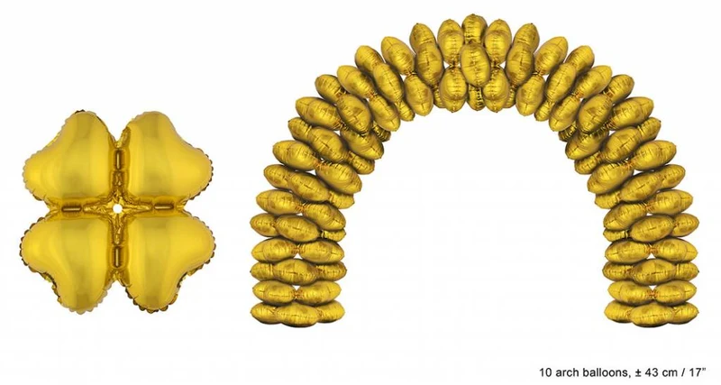 Ballonboog folieballonnen hart Goud