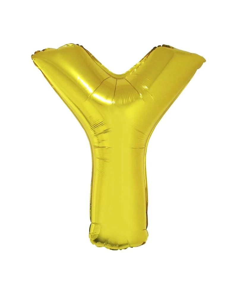 Grote folie ballon letter Y Goud